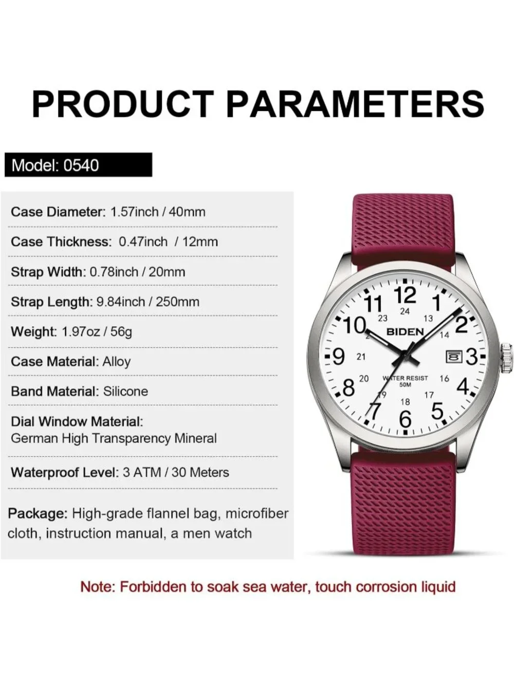 Men's Purple Analog Quartz Unisex Medical Professionals Waterproof Nurse Watch
